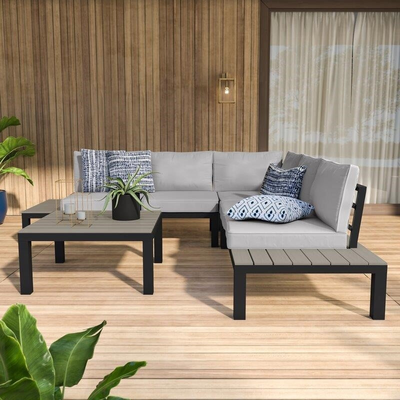 Claunch Metal 4 - Person Seating Group with Cushions