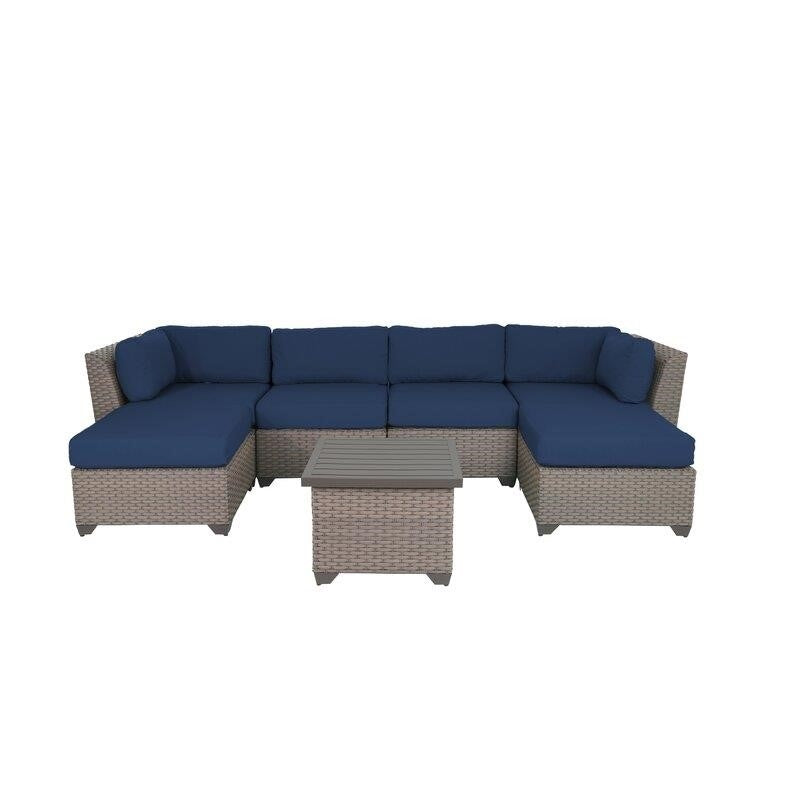 Kenwick Wicker/Rattan 5 - Person Seating Group with Cushions