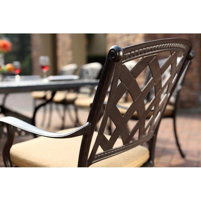 Miltenberger Round 6 - Person 60'' Long Bar Height Dining Set with Cushions